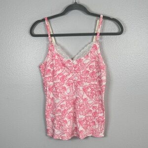 Lilly Pulitzer Pink/White Seashell sleep camisole with shelf bra size medium